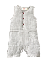 Load image into Gallery viewer, baby boy playsuit grey singapore cotton
